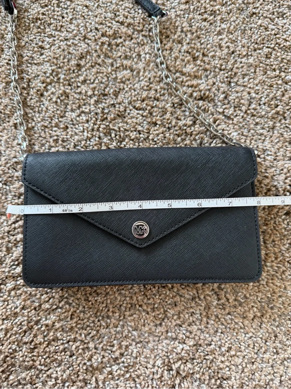 MICHAEL KORS Jet Set Travel Black Saffiano Leather Small Purse Crossbody Wallet